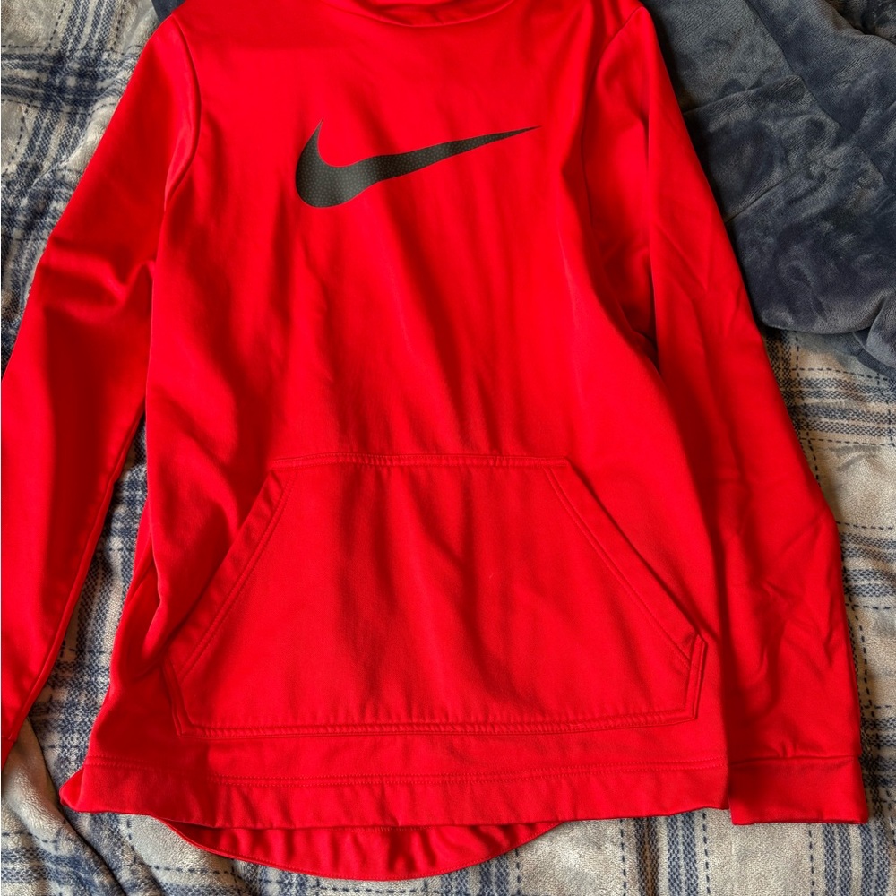 Nike Red Pullover Hoodie with Black Nike Tag